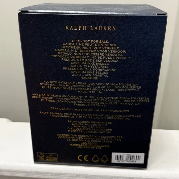 Ralph Lauren Polo Bear L'OURS Wearing a Black Tux Tuxedo New Toy Collectible - Picture 3 of 3